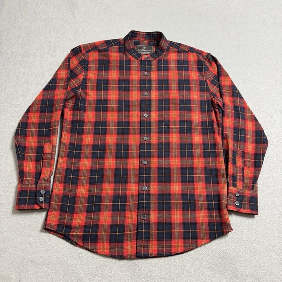 Celtic Ranchwear Other - Celtic Ranchwear Shirt Mens M‎ Red Plaid Flannel Band Collar Casual Weekend